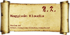 Nagyiván Klaudia névjegykártya