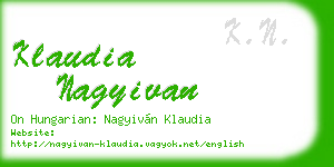 klaudia nagyivan business card